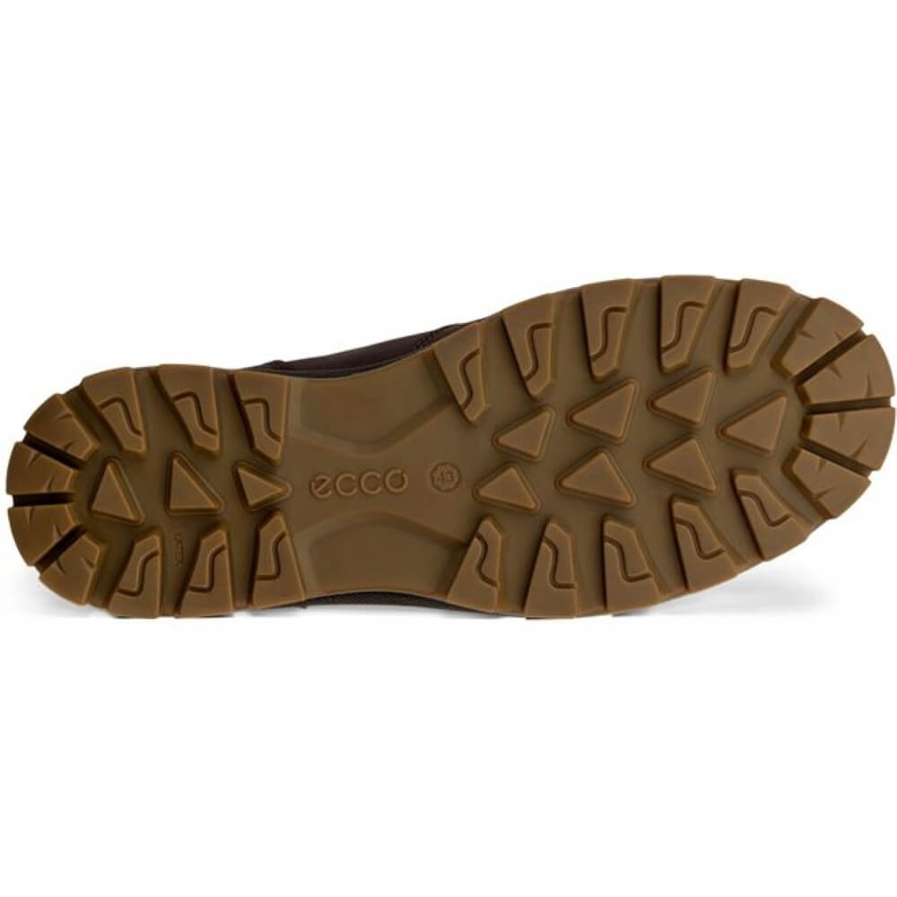 Brown shoe sole with visible ECCO logo on a white background