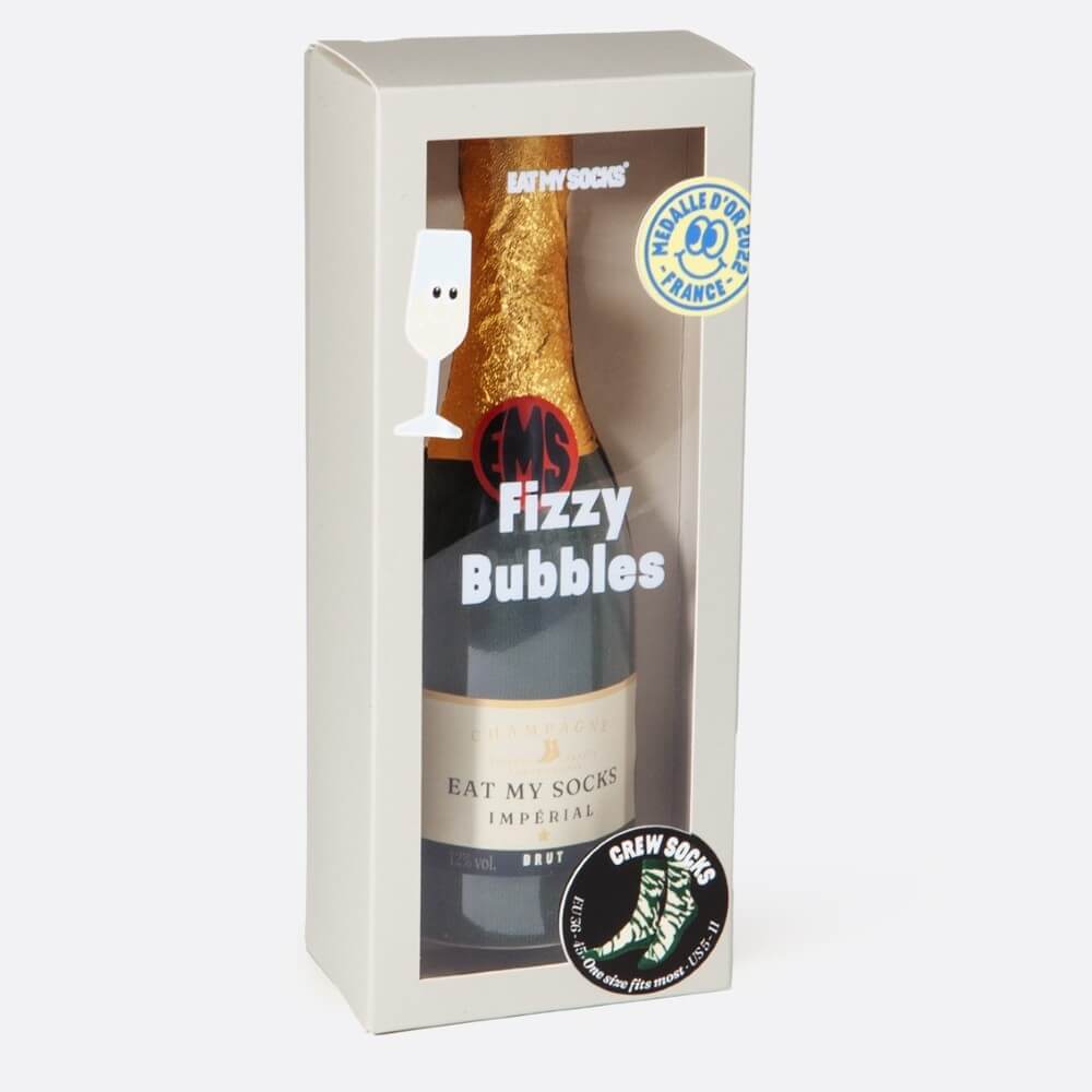 Bottle of socks to look like a bottle of fizz