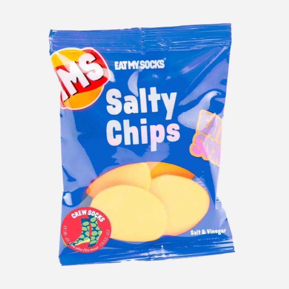 Packet of socks Eat My Socks Salty Chips