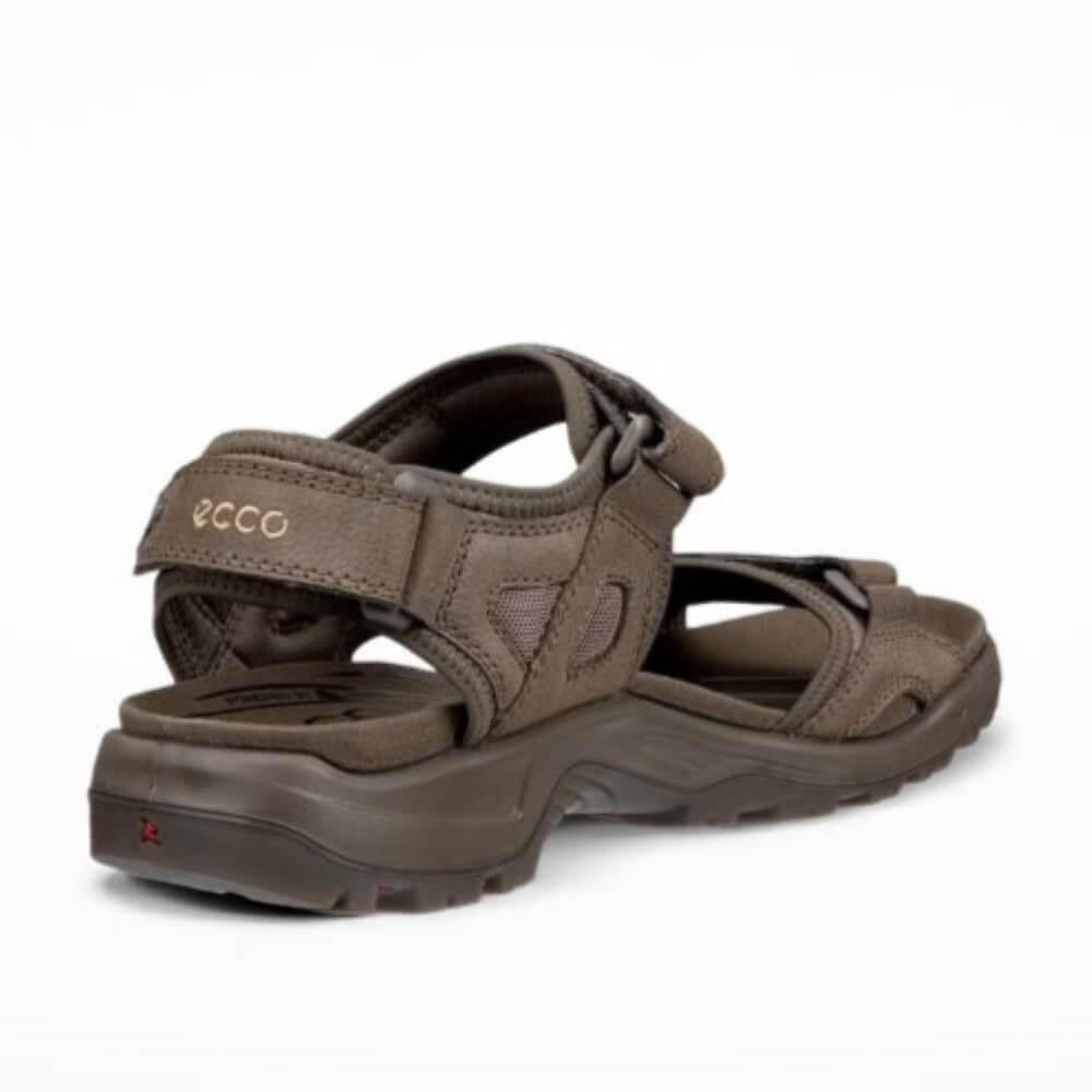 Ecco offroad Brown sandal with multiple straps on a white background