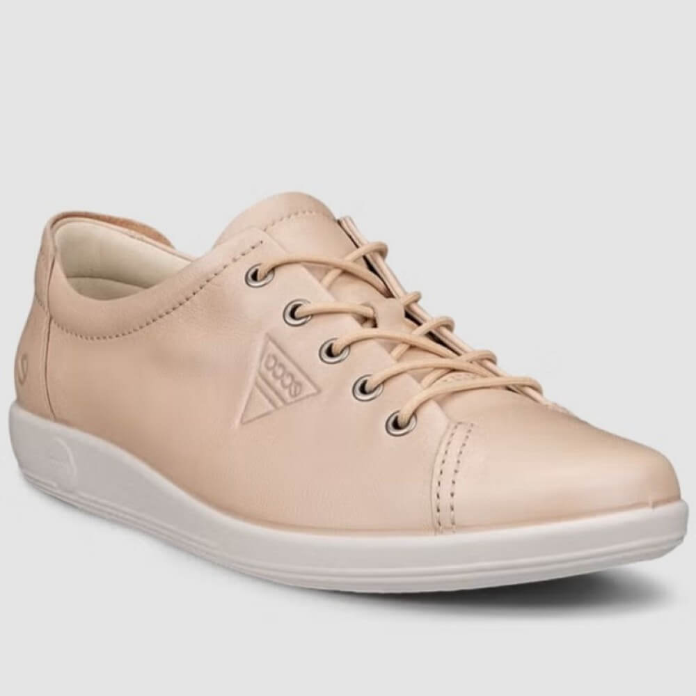 Ecco Beige sneaker on a light grey background