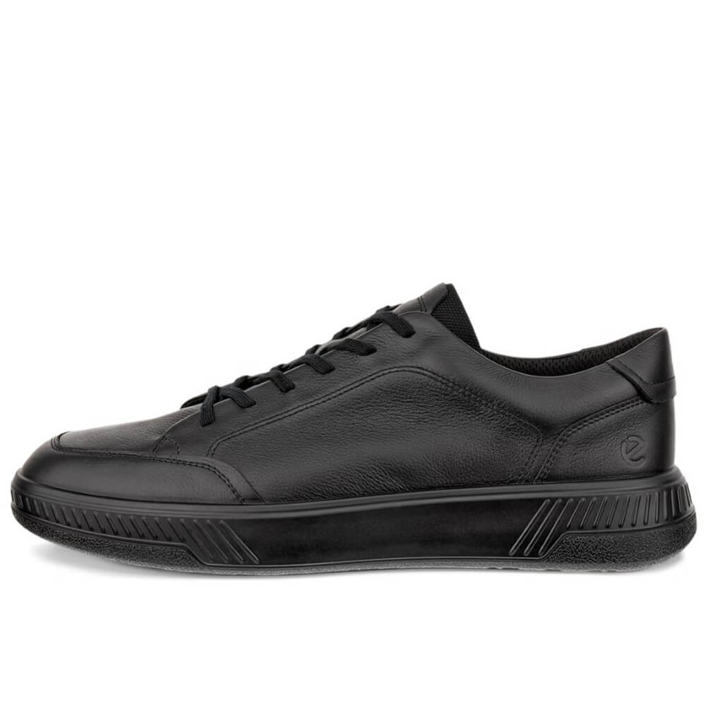 Ecco Black leather sneaker on a white background Ecco Move 551604 Leather Lace-up Black