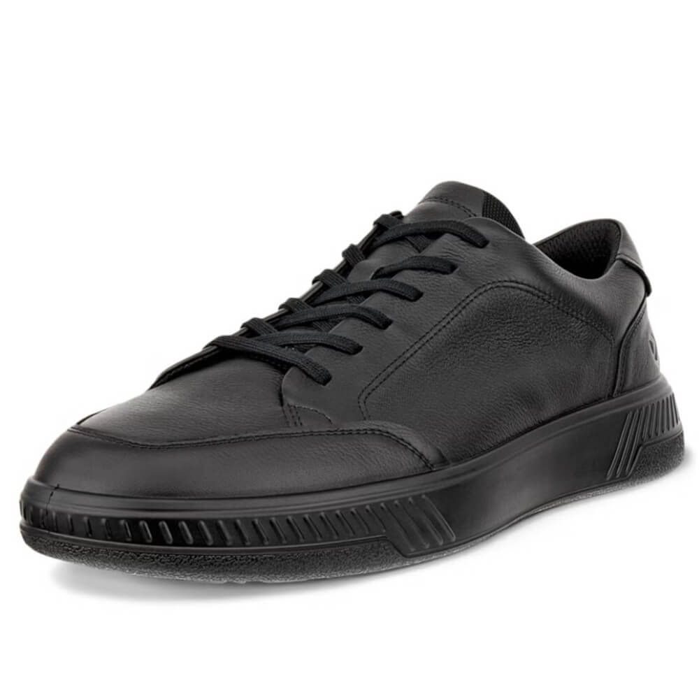 Ecco Black leather sneaker on a white background Ecco Move 551604 Leather Lace-up Black