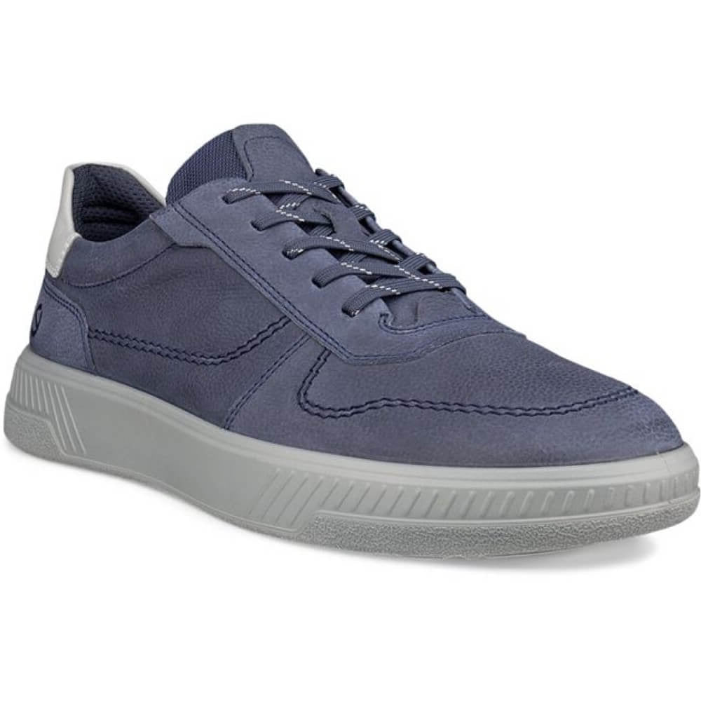 Navy blue sneaker with gray sole on a white background