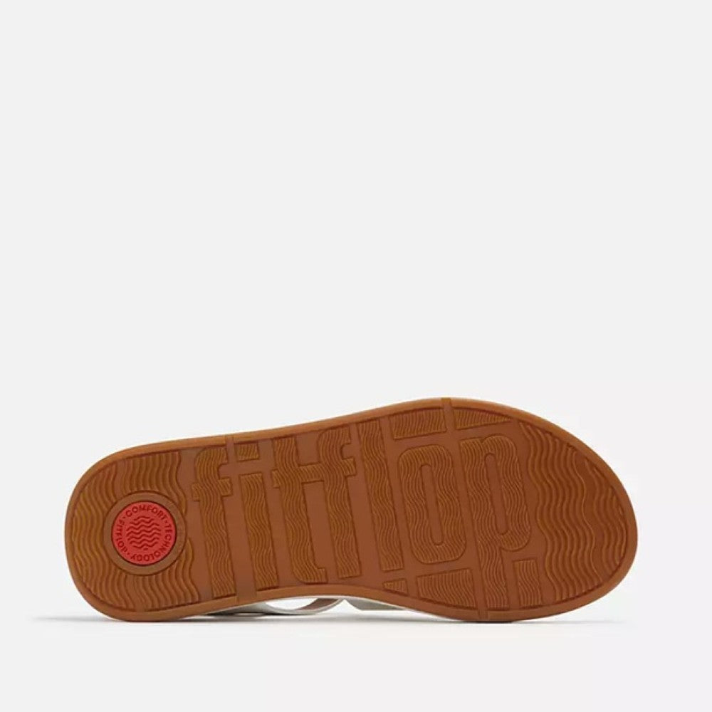 Fitflop F-MODE Leather Flatform Fisherman Sandals White Leather