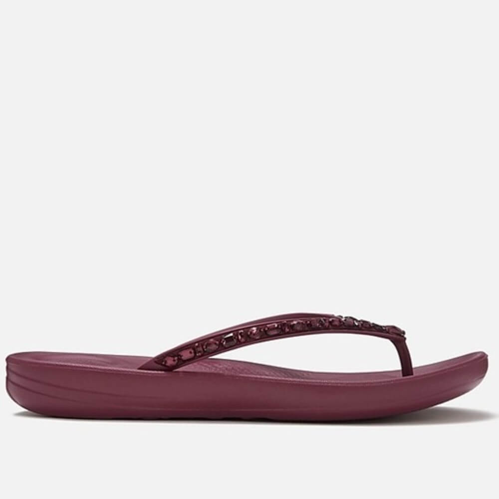 Fitflop Wine flip-flop sandal with decorative strap on a white background