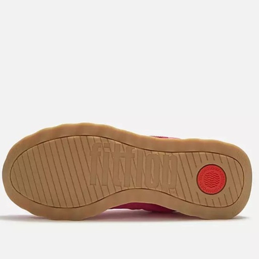Fitflop RETRO-Q Fabric/Suede Sneakers Berry Red
