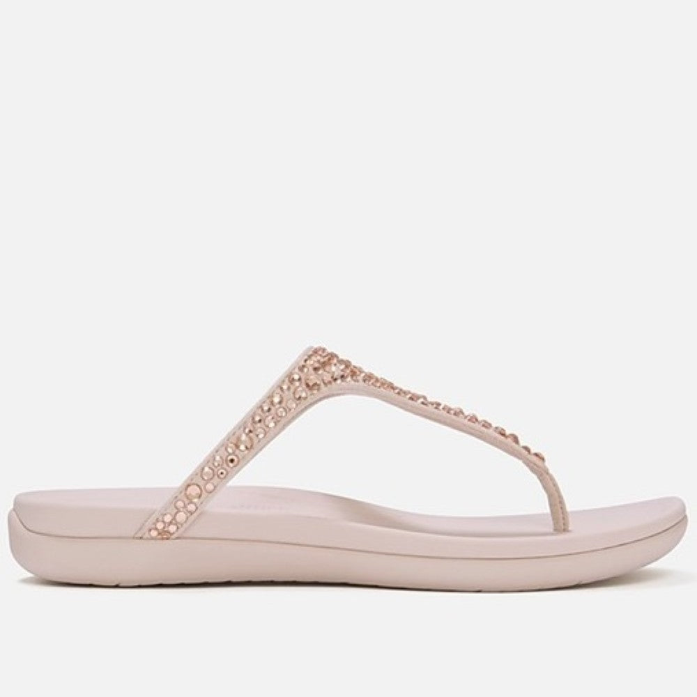 fitflop nude rose sandal with decorative straps on a white background