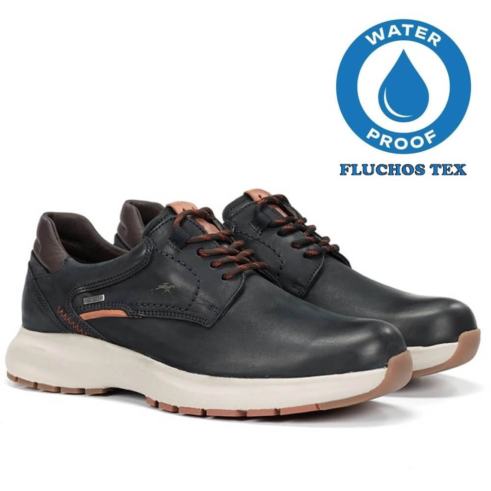 Fluchos Triton TEX F2067 Waterproof Leather Laced Shoe Navy