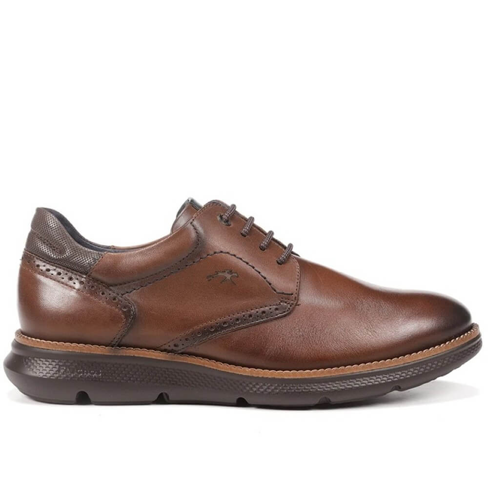 Brown leather shoe on a white background Fluchos William F1351 Leather Laced Shoe Camel