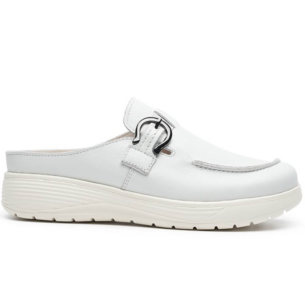 G Comfort Leather Mule S-8621W -WHITE