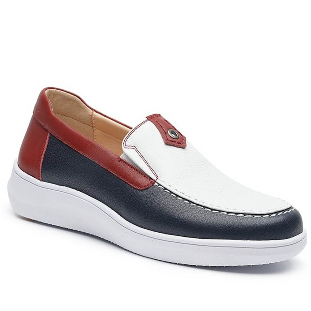 G Comfort Leather Slip-on 25292 Navy Red White