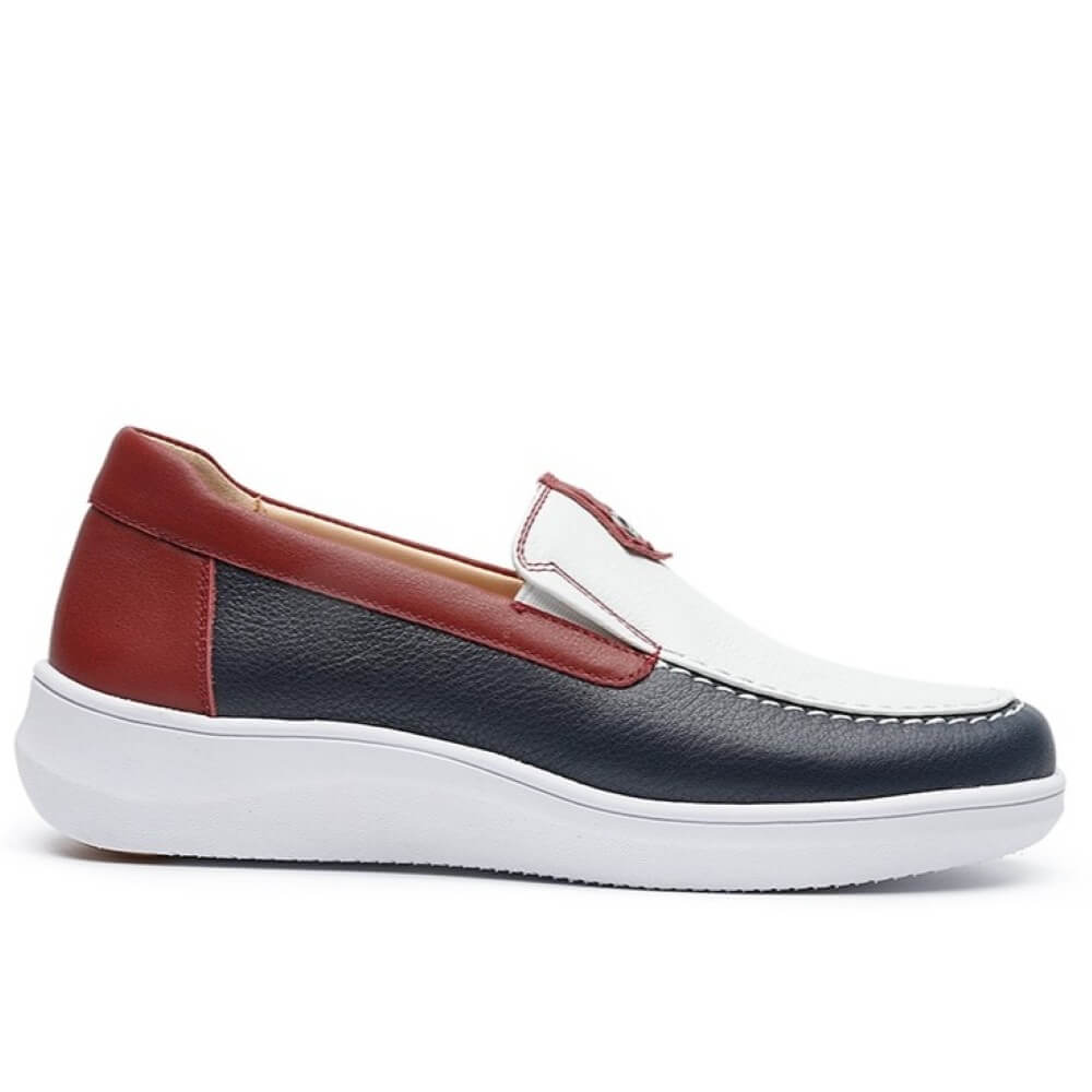 G Comfort Leather Slip-on 25292 Navy Red White