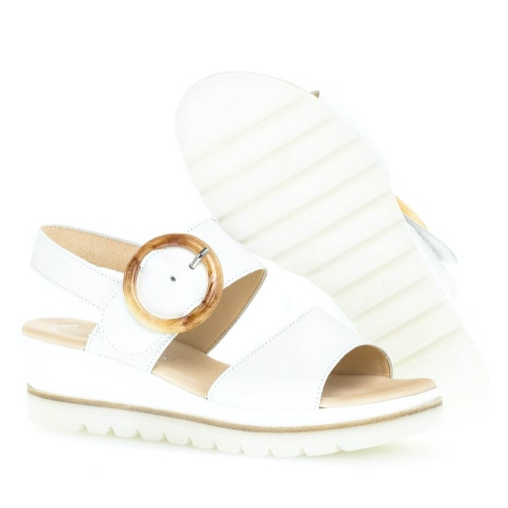 Gabor 84.645 Yeo Wedge Leather Sandal White