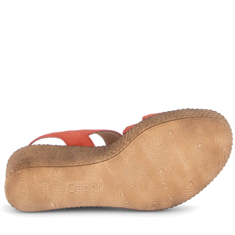 Gabor 84.771  Embrace Wedge Sandal Chili Red Suede