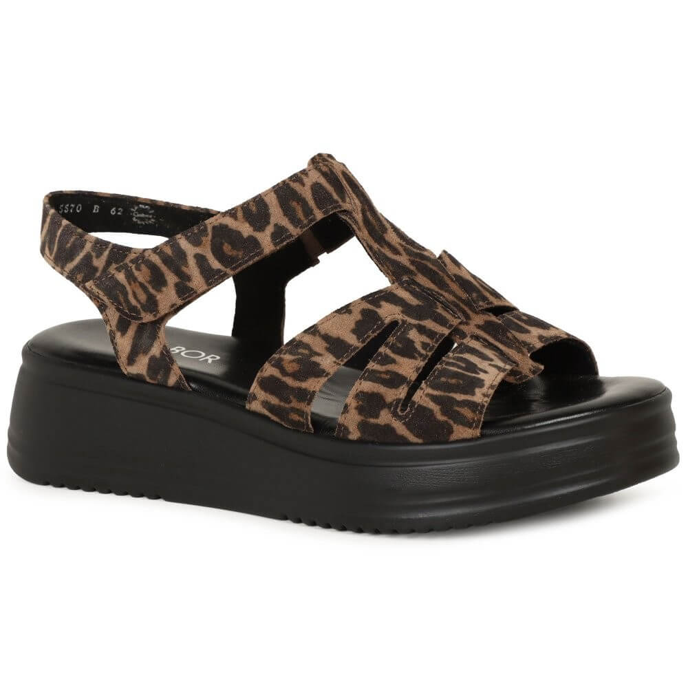 Gabor Leopard Print Sandals