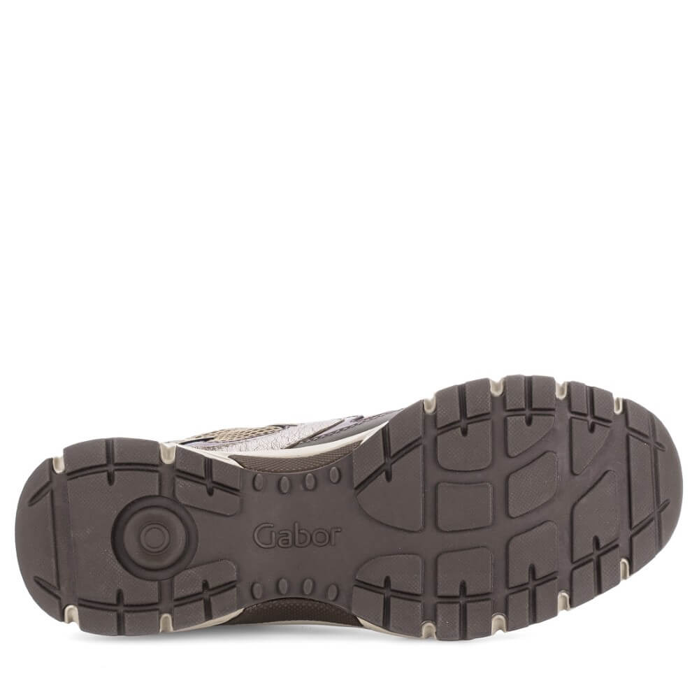 Gabor Adder 6005.01 Taupe Dark Rose Leather Mix Trainer