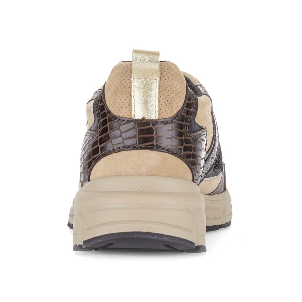 Gabor Adder 6005.01 Black, Brown & Sand Leather Mix Trainer