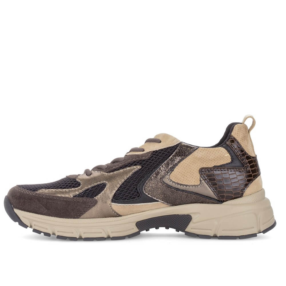 Gabor Adder 6005.01 Black, Brown & Sand Leather Mix Trainer