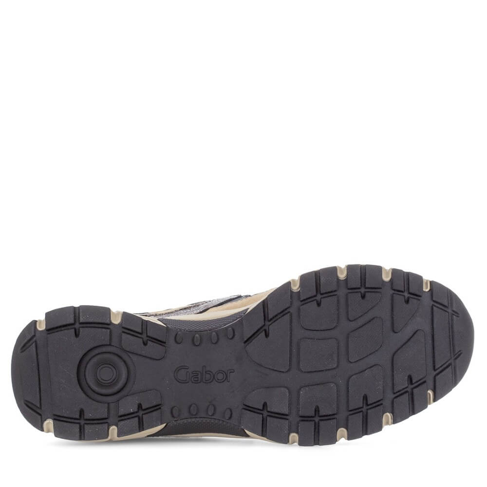 Gabor Adder 6005.01 Black, Brown & Sand Leather Mix Trainer
