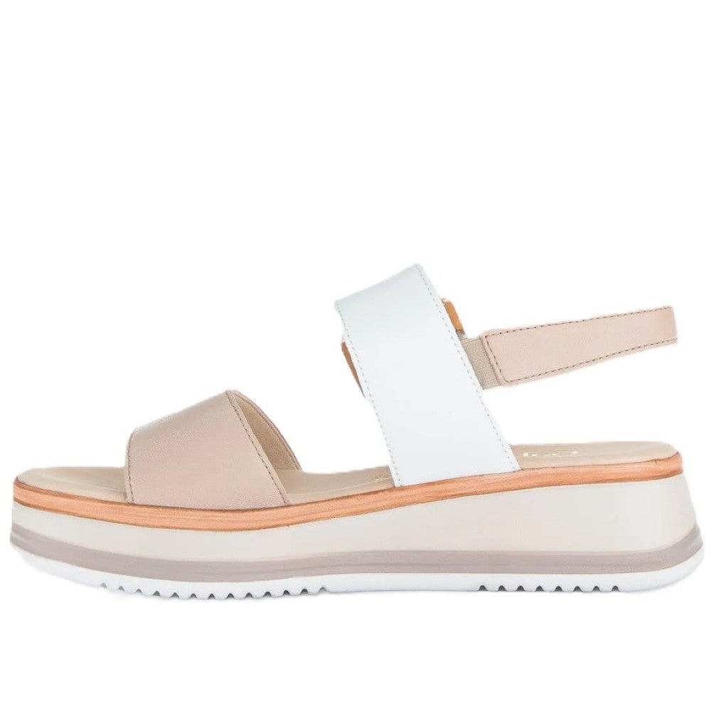 Gabor Pink and white Leather platform sandal