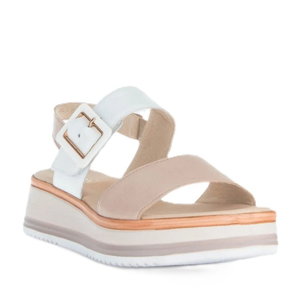 Gabor Pink and white Leather platform sandal