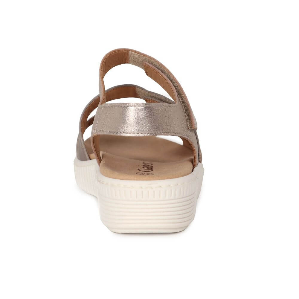 Gabor Beige sandal with a white sole on a white background