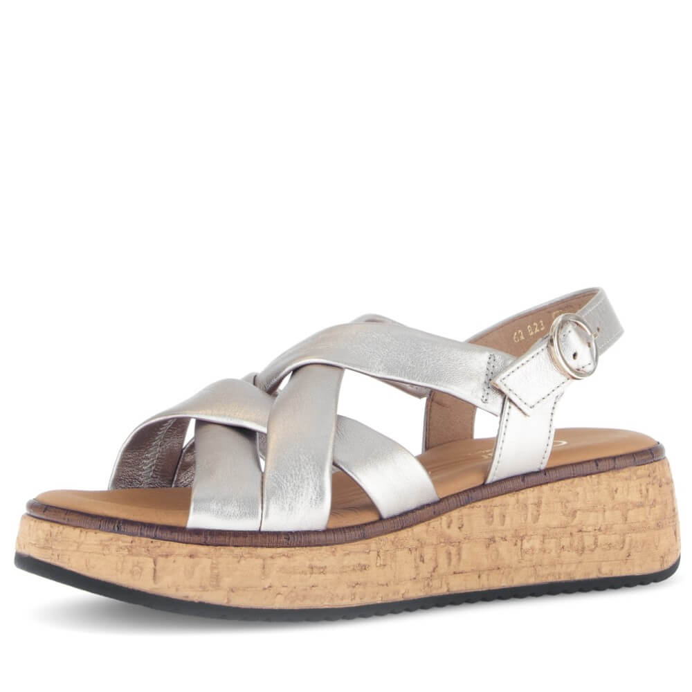 Gabor Cafe Wedge Leather Sandal 62.823.82 PUDER