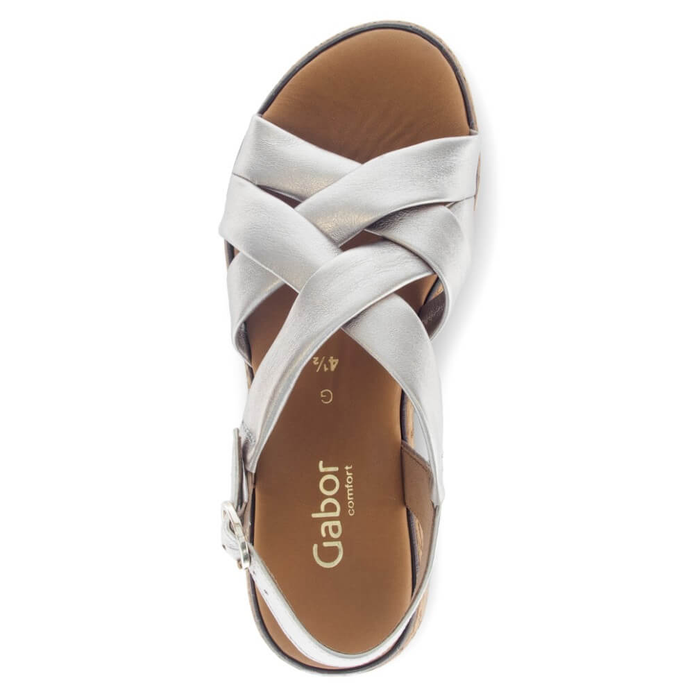 Gabor Cafe Wedge Leather Sandal 62.823.82 PUDER