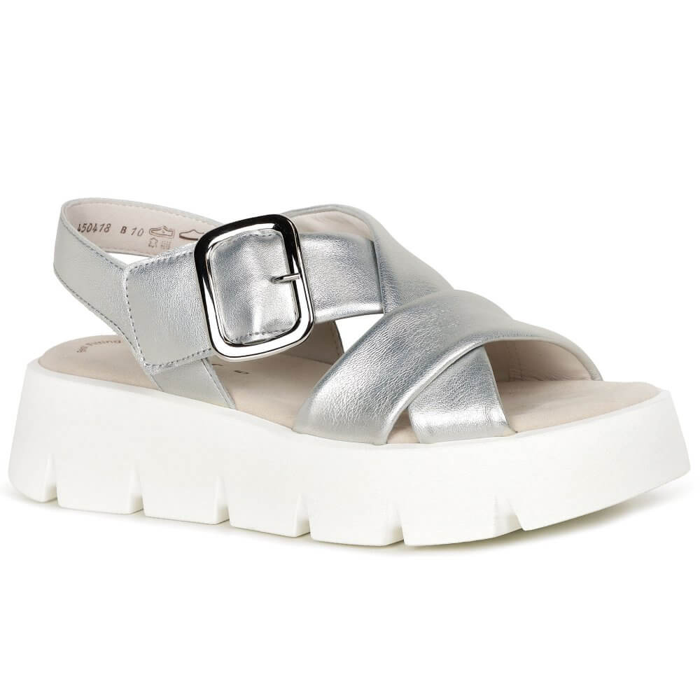 Gabor Daphne Leather Sandal 64.752 -SILVER