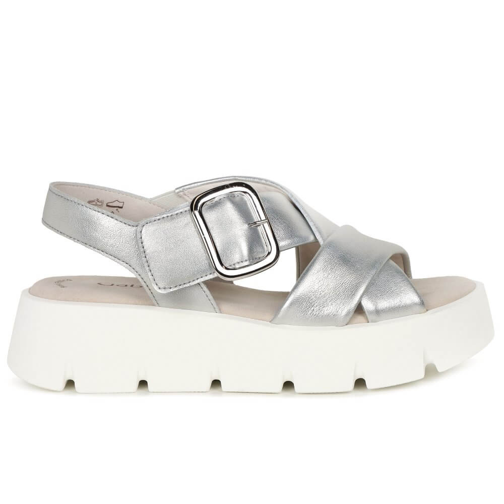 Gabor Daphne Leather Sandal 64.752 -SILVER