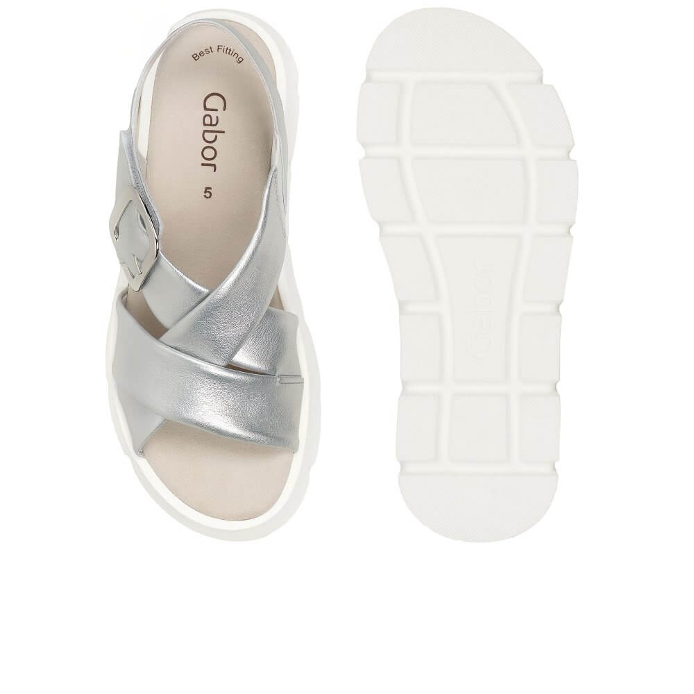 Gabor Daphne Leather Sandal 64.752 -SILVER