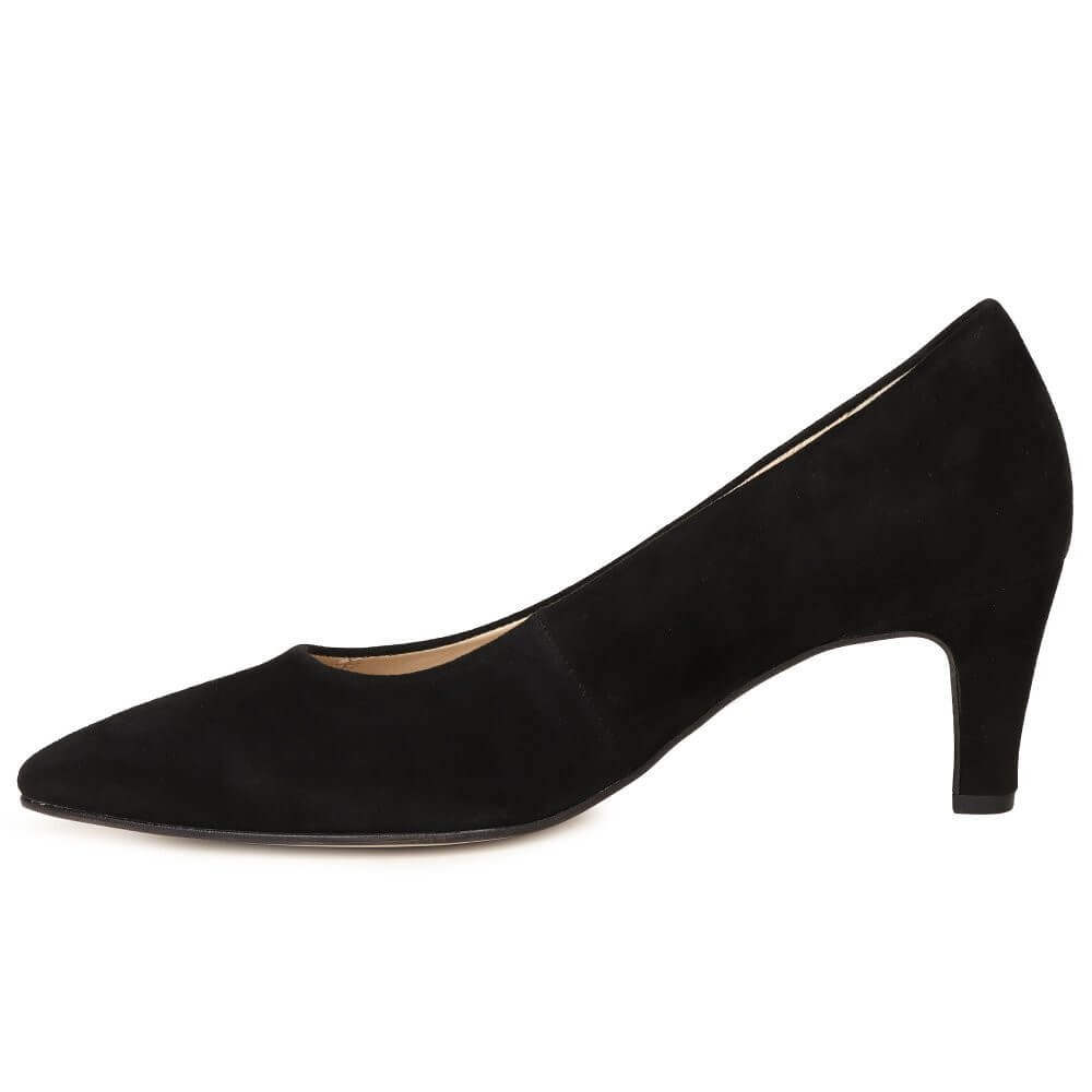Gabor Daze 3014.01 Black Suede Court Shoe