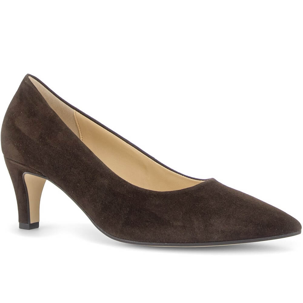 Gabor Daze 3014.01 Mocca Brown Suede Court Shoe