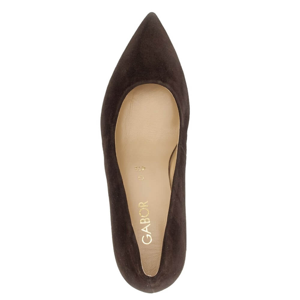 Gabor Daze 3014.01 Mocca Brown Suede Court Shoe