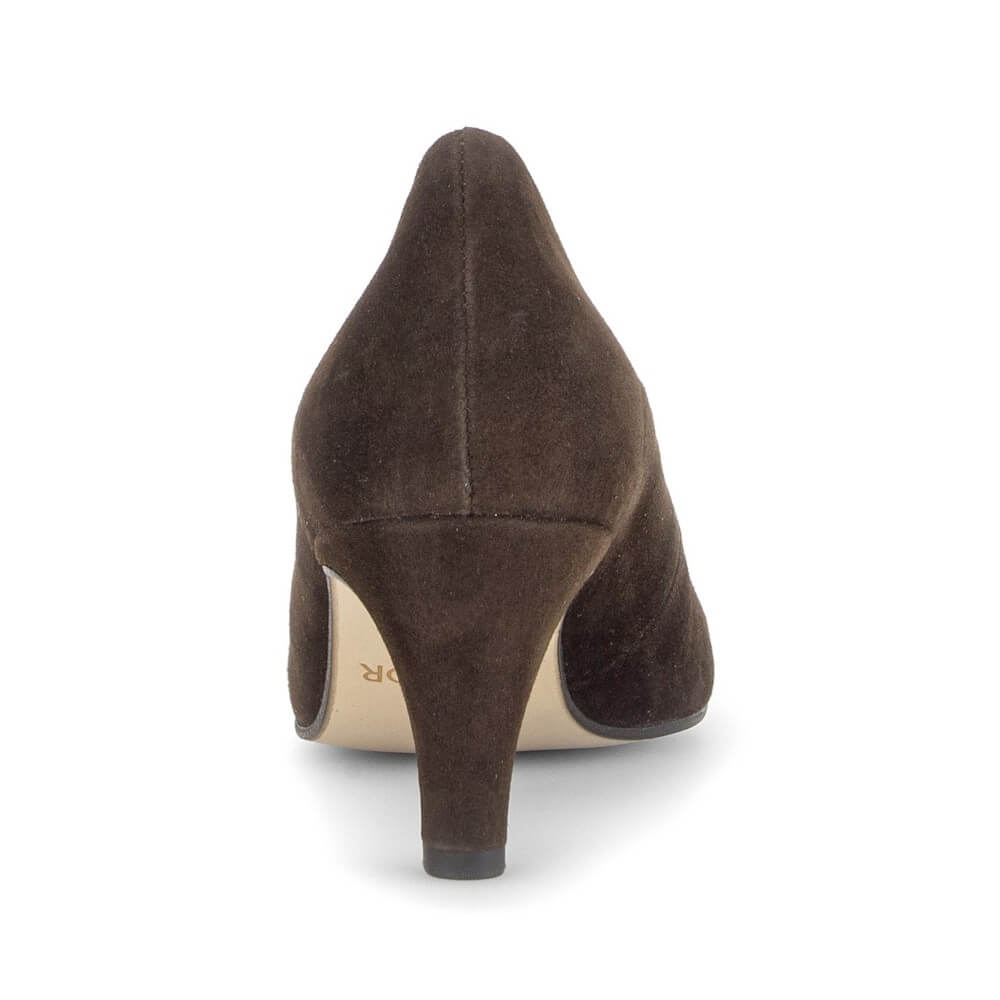 Gabor Daze 3014.01 Mocca Brown Suede Court Shoe