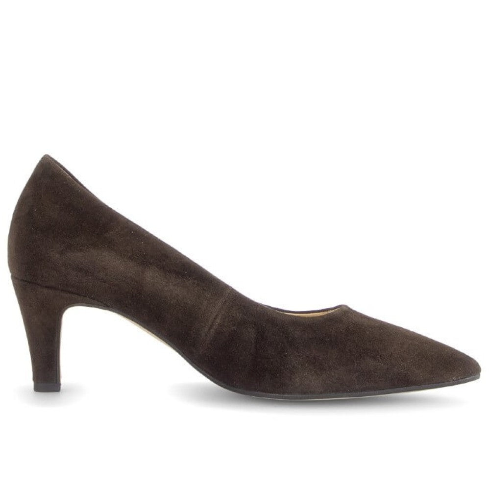 Gabor Daze 3014.01 Mocca Brown Suede Court Shoe