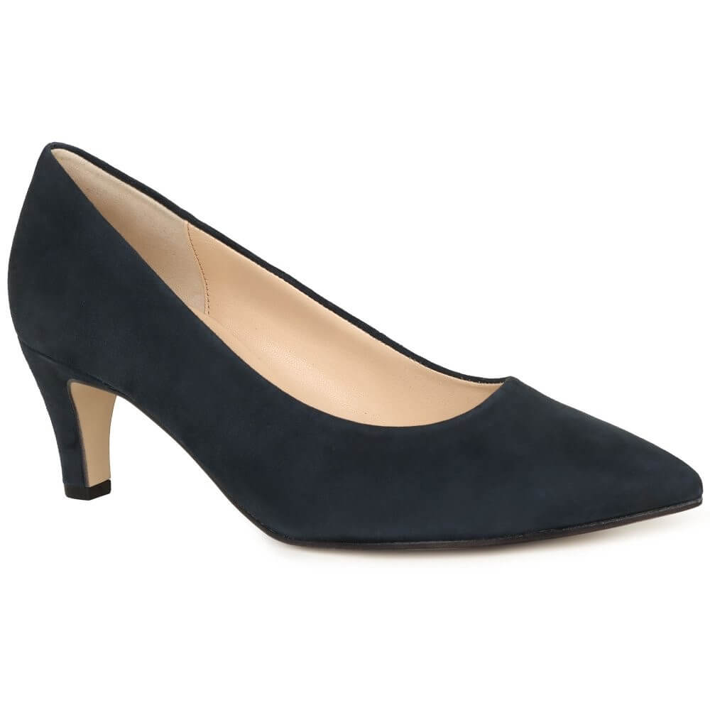 Gabor Navy blue high-heeled shoe on a white background