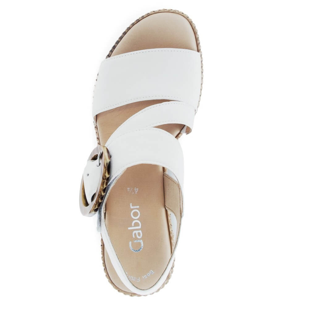 Gabor Drama Wedge Leather Sandal 64.770-LATTE