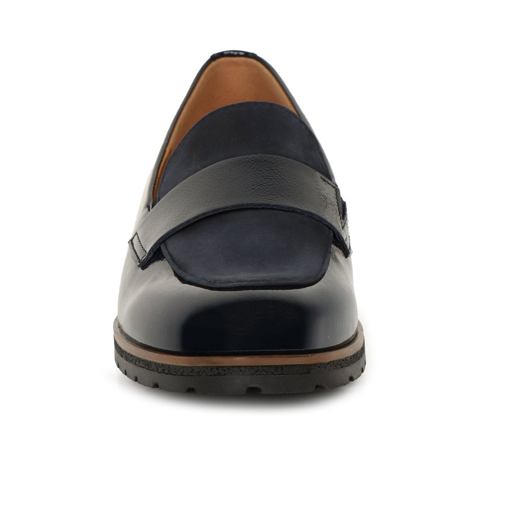 Gabor Elder 4005.01 Navy Patent and Suede Loafer