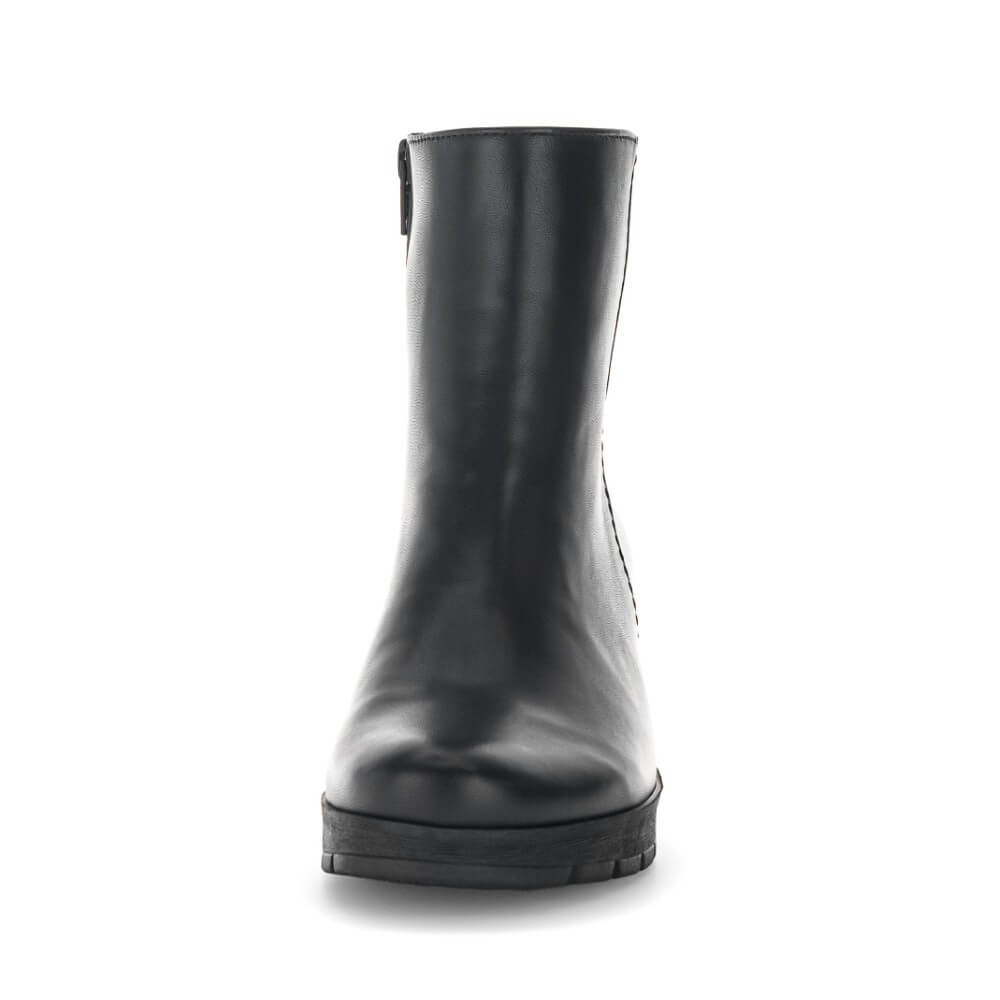 Gabor Essential 8030.01 Black Leather Block Heel Ankle Boot