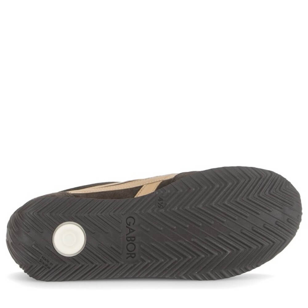 Gabor Globe 6032.01 H Fit Leather Trainer Mocca Brown Suede