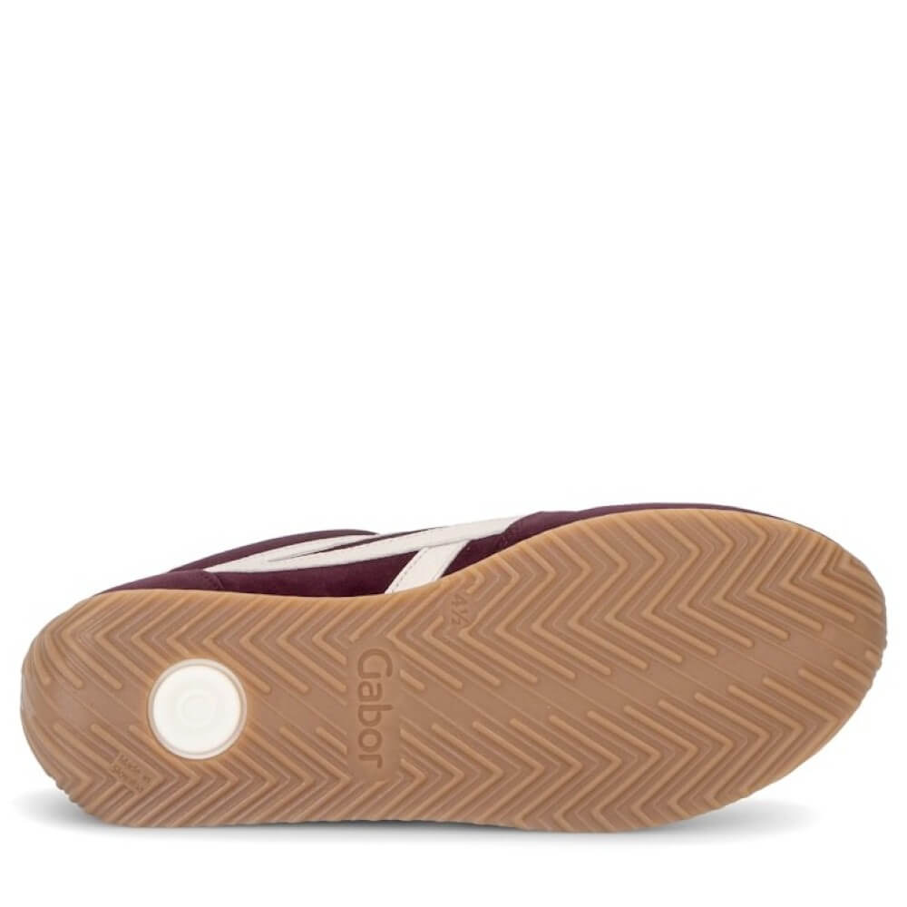 Gabor Globe 6032.01 H Fit Leather Trainer Mulberry Suede