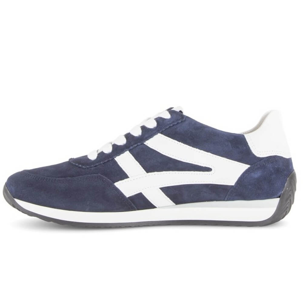 Gabor Blue sneaker with white accents on a white background