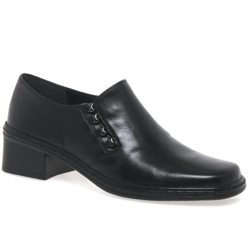 Black leather slip-on shoe  Gabor Hertha 04.443-BLACK