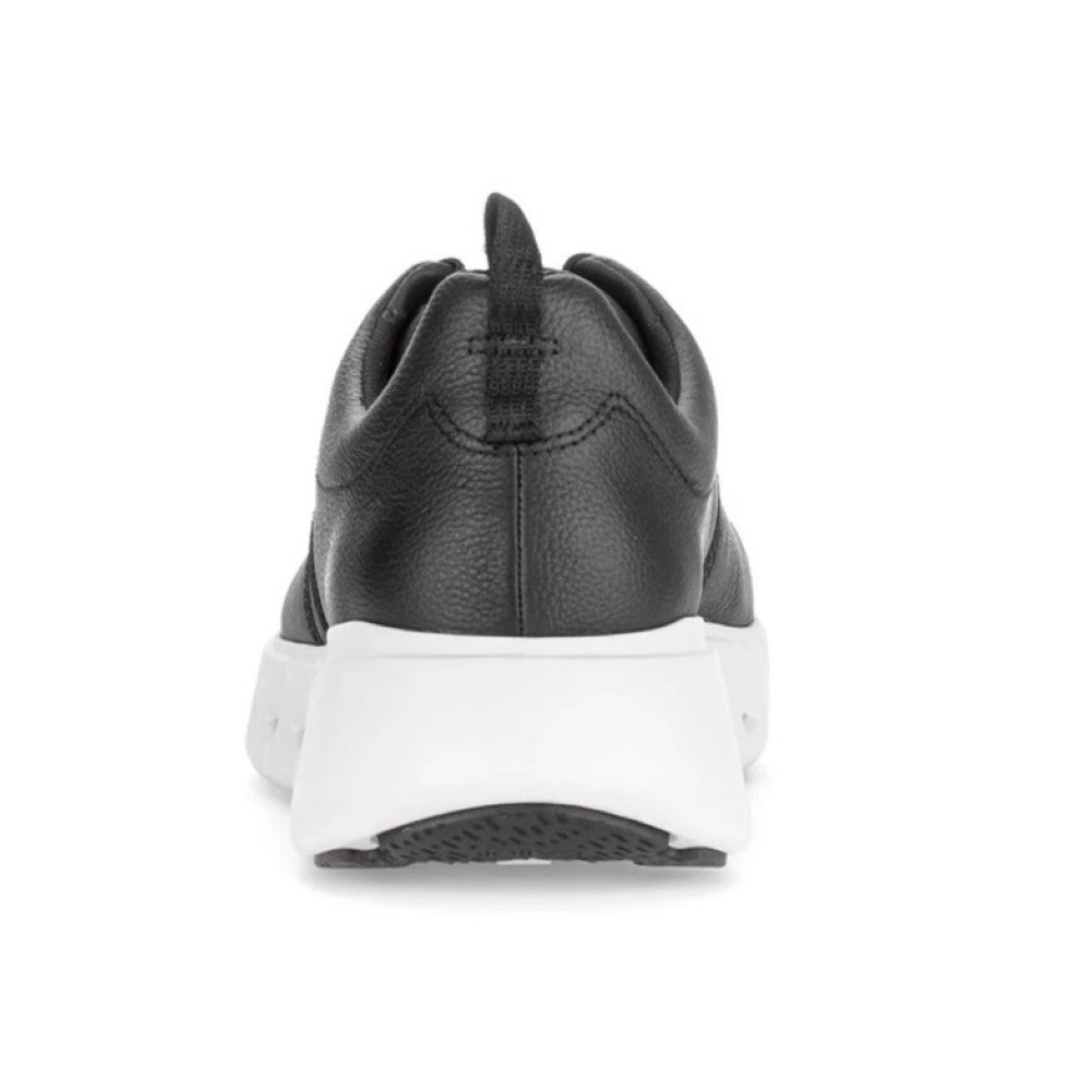 Gabor Black Leather Trainers on a white background
