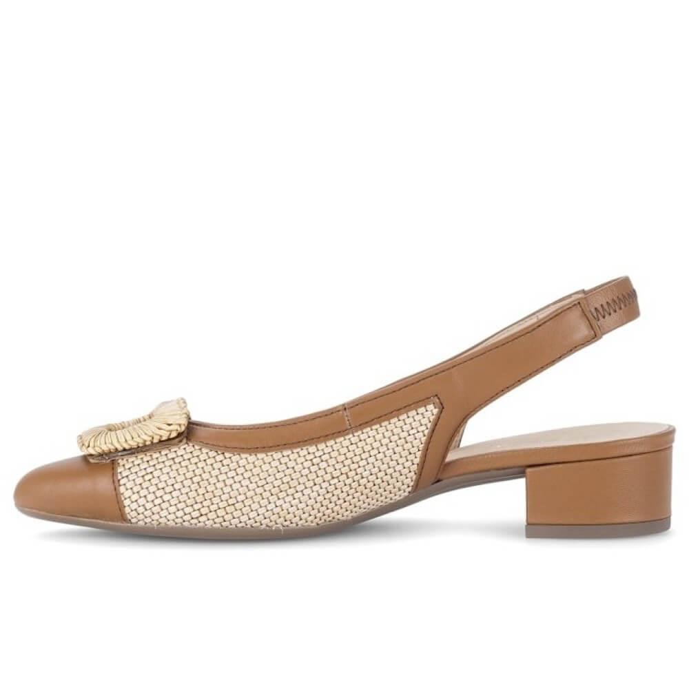 Gabor Maddy 81.526 Raffia Slingback Tan
