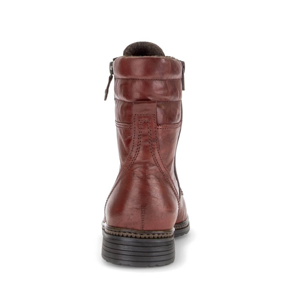 Gabor Notion 8023.02 Dark Red Leather Laced Ankle Boot