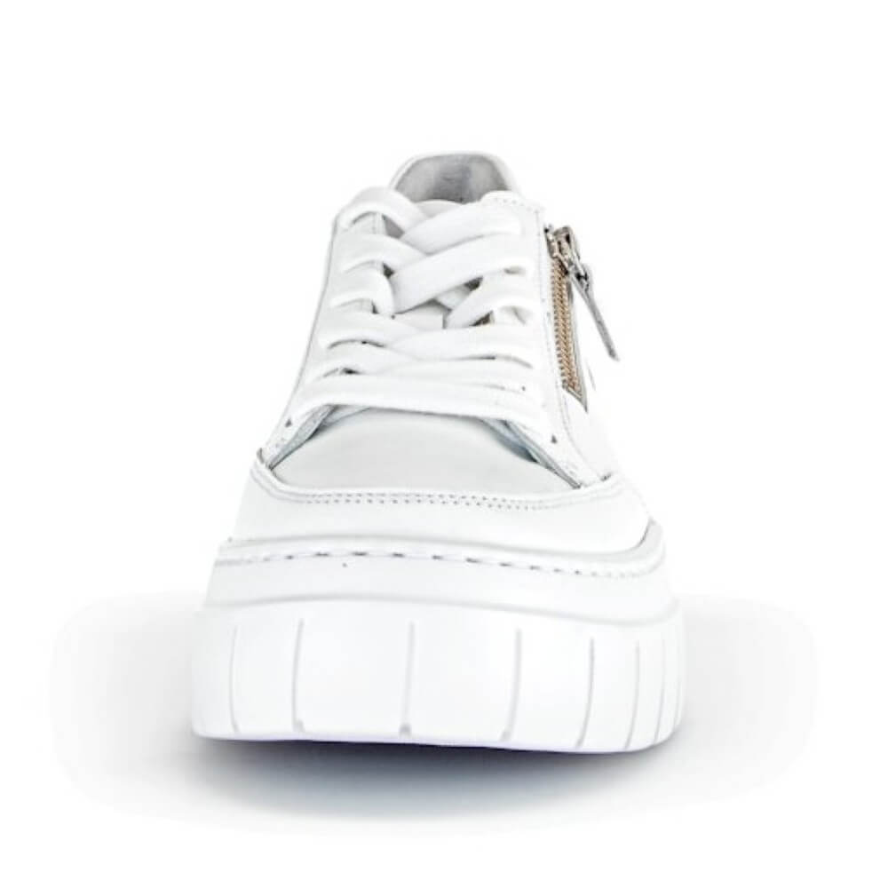 White sneaker with a zipper  Gabor Rivazza Platform Trainer 73.220-WHITE