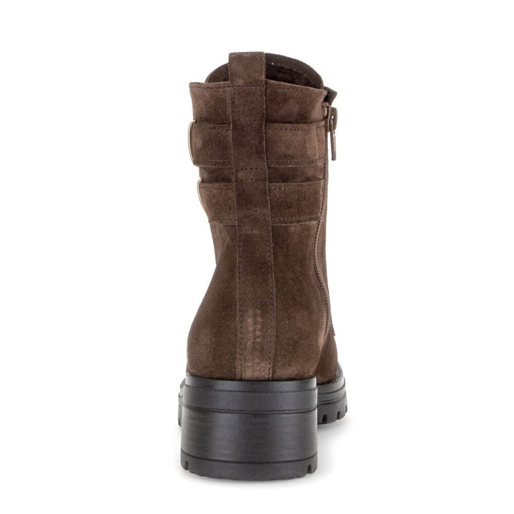 Gabor Script 8027.02 Cacao Brown Suede Laced Ankle Boot